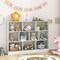 Costway 10-Cube Bookcase 41" Wooden Toy Storage Organizer for Kids Bookshelf White/Natural